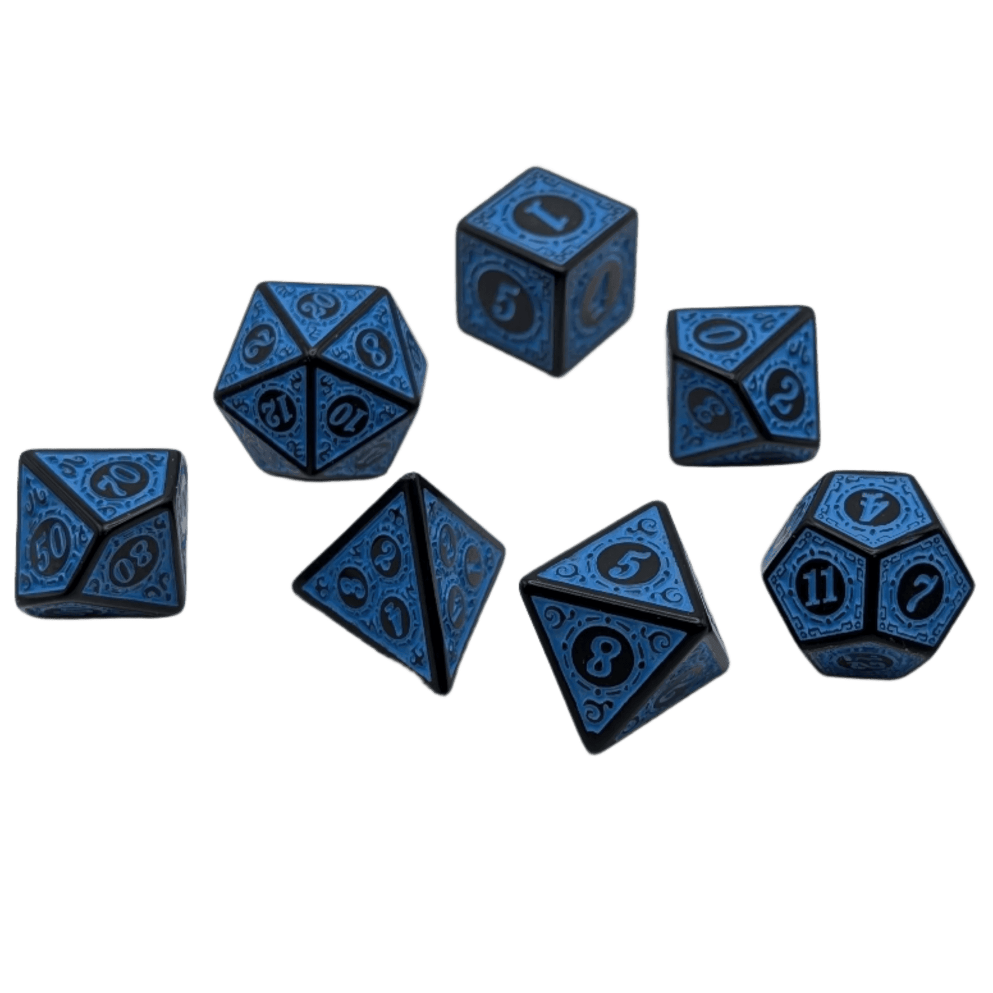 Enchanted Seas - 7 Piece DnD Dice Set | Acrylic RPG Gaming Dice - 