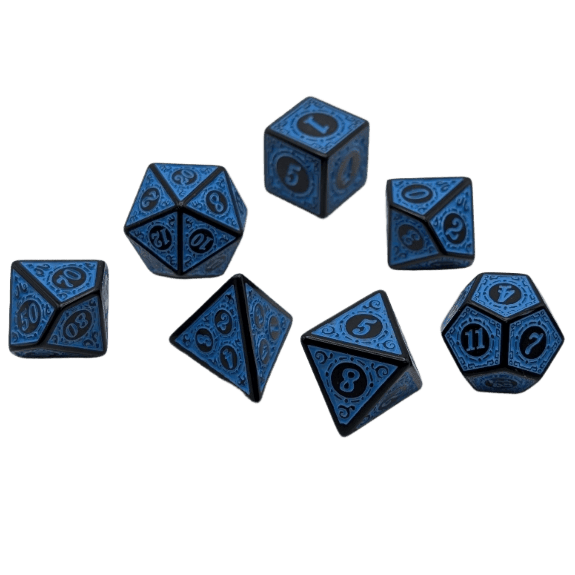 Enchanted Seas - 7 Piece DnD Dice Set | Acrylic RPG Gaming Dice - 