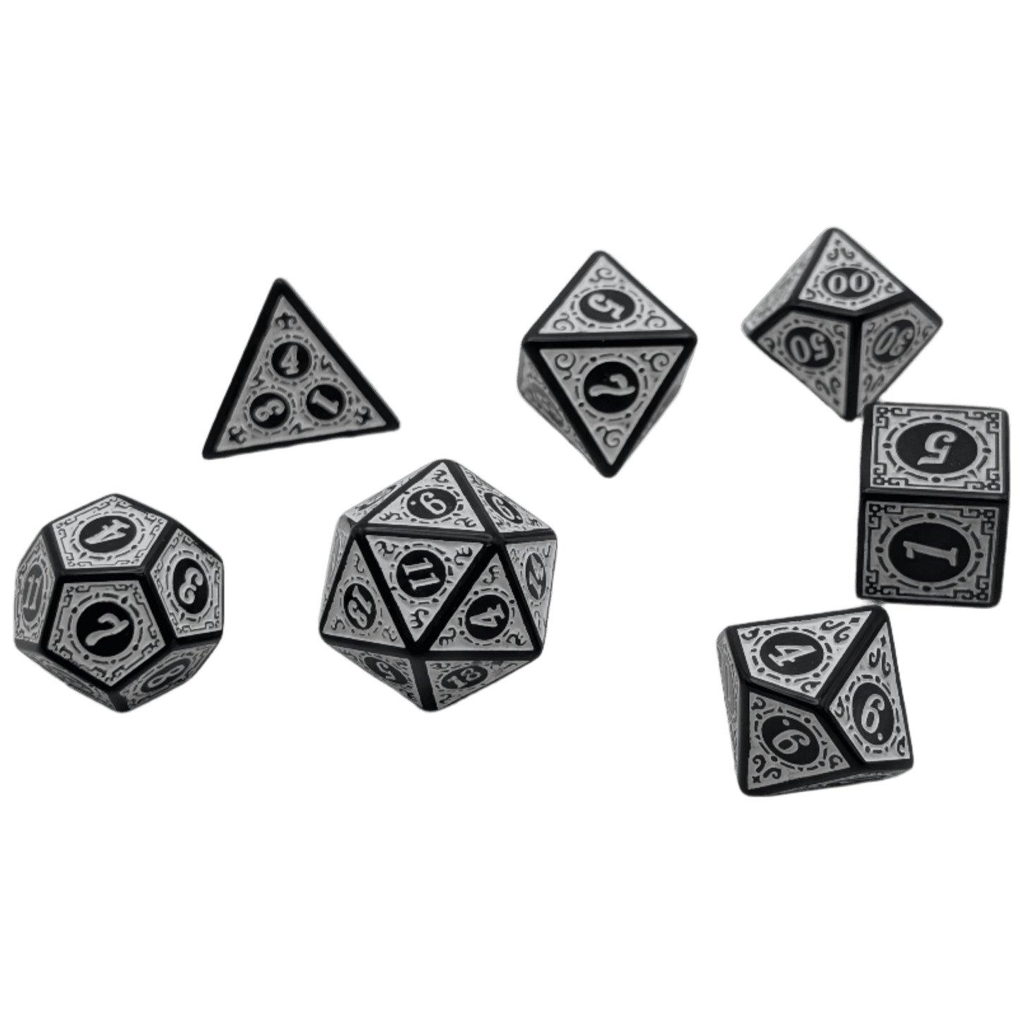Enchanted Zen - 7 Piece DnD Dice Set | Acrylic RPG Gaming Dice - 