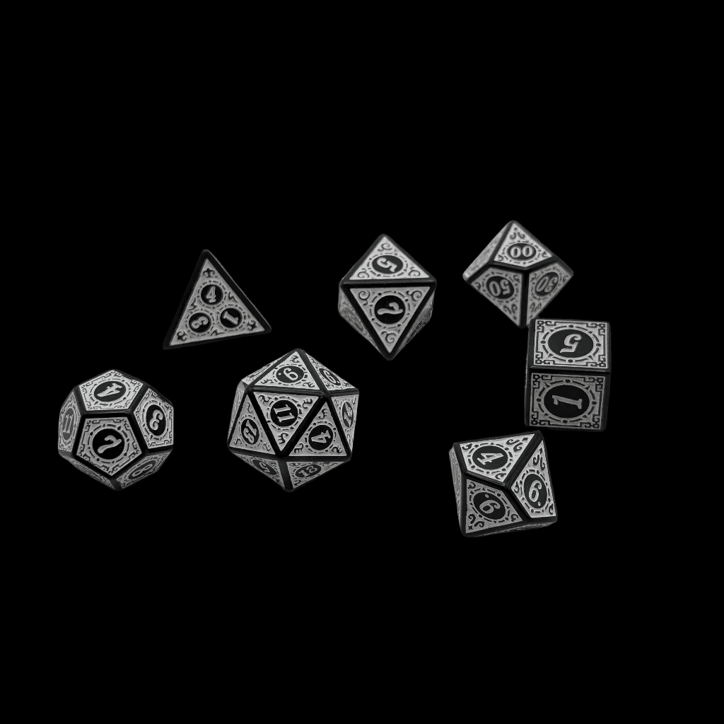 Enchanted Zen - 7 Piece DnD Dice Set | Acrylic RPG Gaming Dice - 