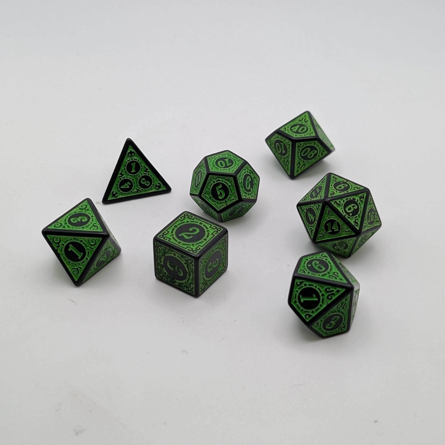 Enchanted Ent - 7 Piece DnD Dice Set | Acrylic RPG Gaming Dice - 