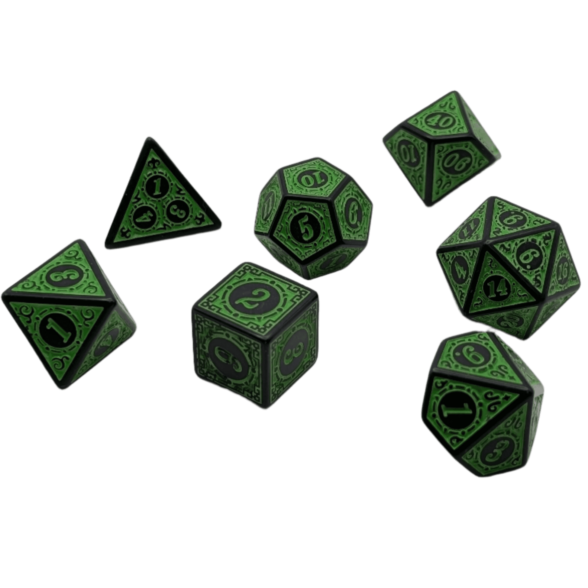 Enchanted Ent - 7 Piece DnD Dice Set | Acrylic RPG Gaming Dice - 