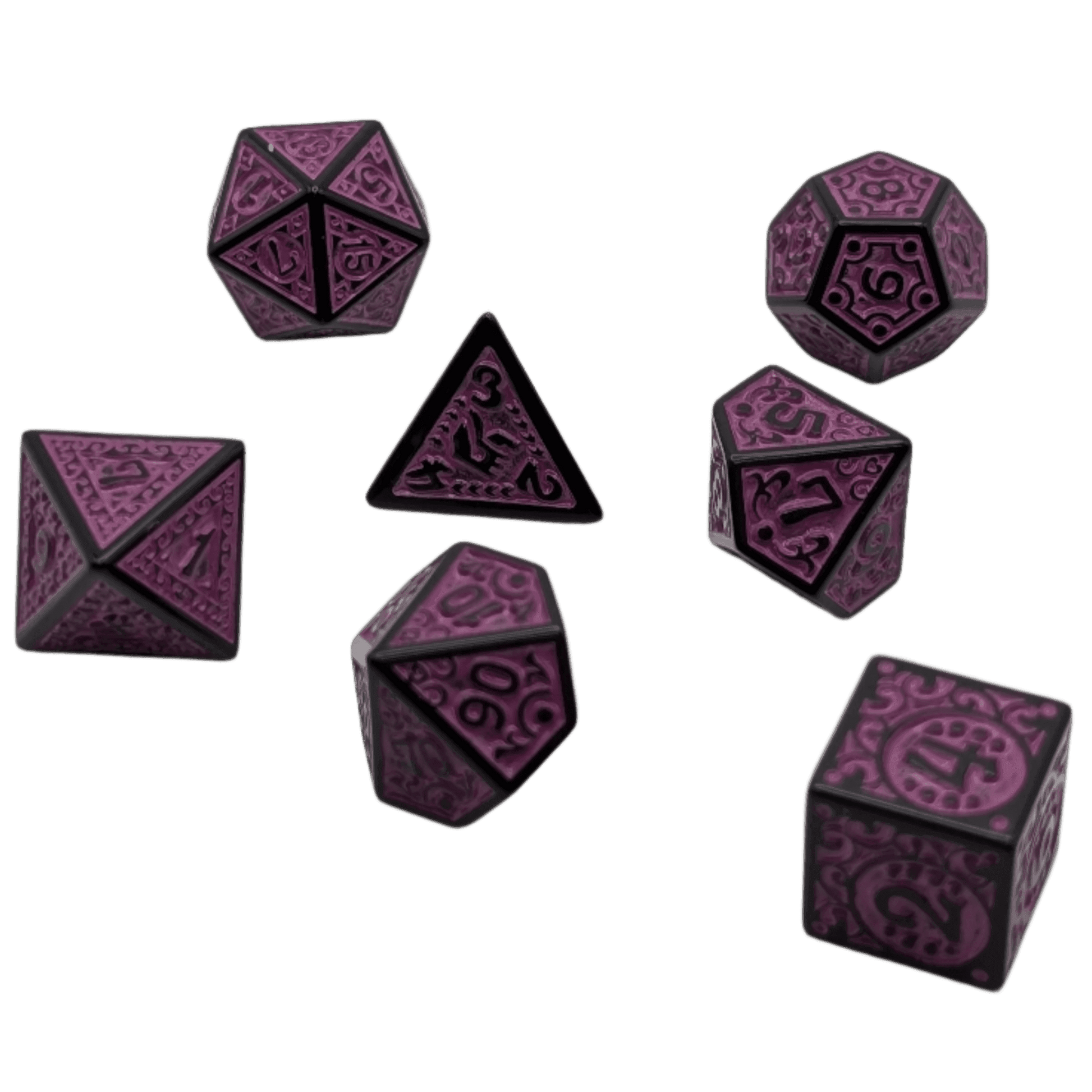 Enchanted Royalty - 7 Piece DnD Dice Set | Acrylic RPG Gaming Dice - 