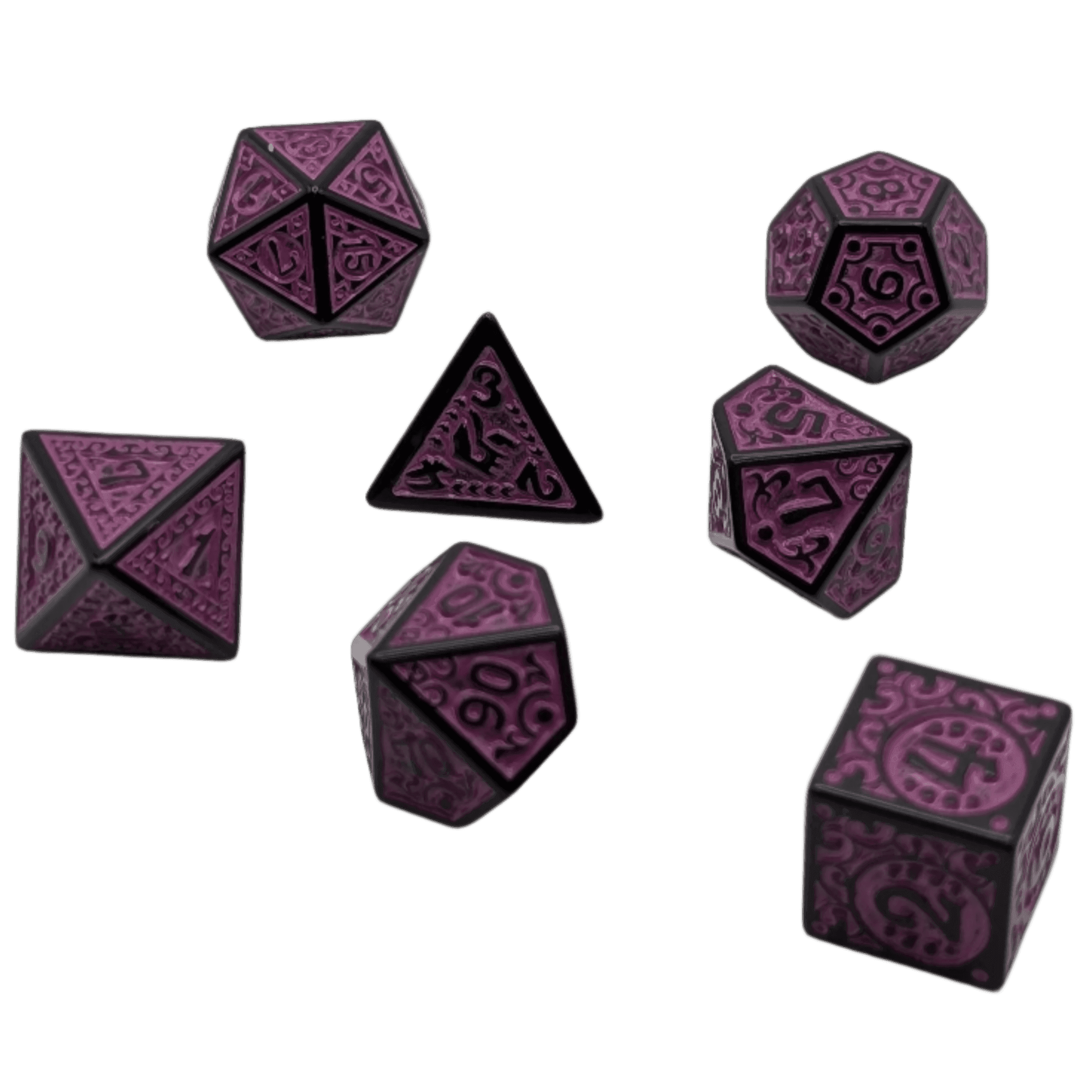 Enchanted Royalty - 7 Piece DnD Dice Set | Acrylic RPG Gaming Dice - 