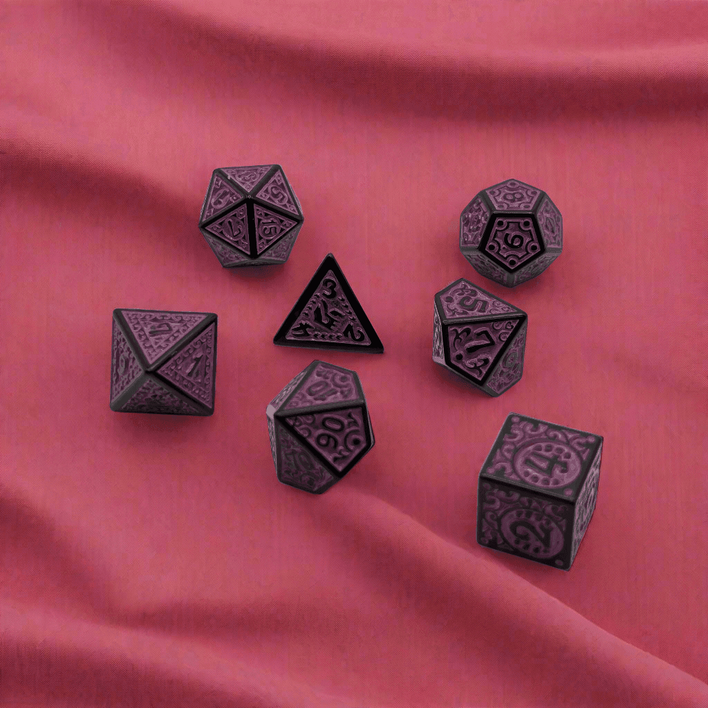 Enchanted Royalty - 7 Piece DnD Dice Set | Acrylic RPG Gaming Dice - 