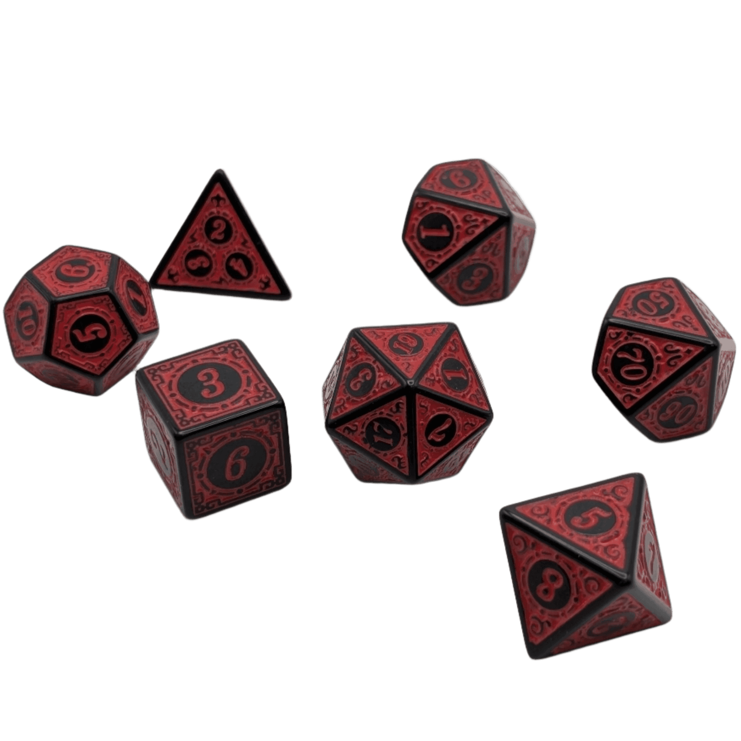 Enchanted Demon - 7 Piece DnD Dice Set | Acrylic RPG Gaming Dice - 