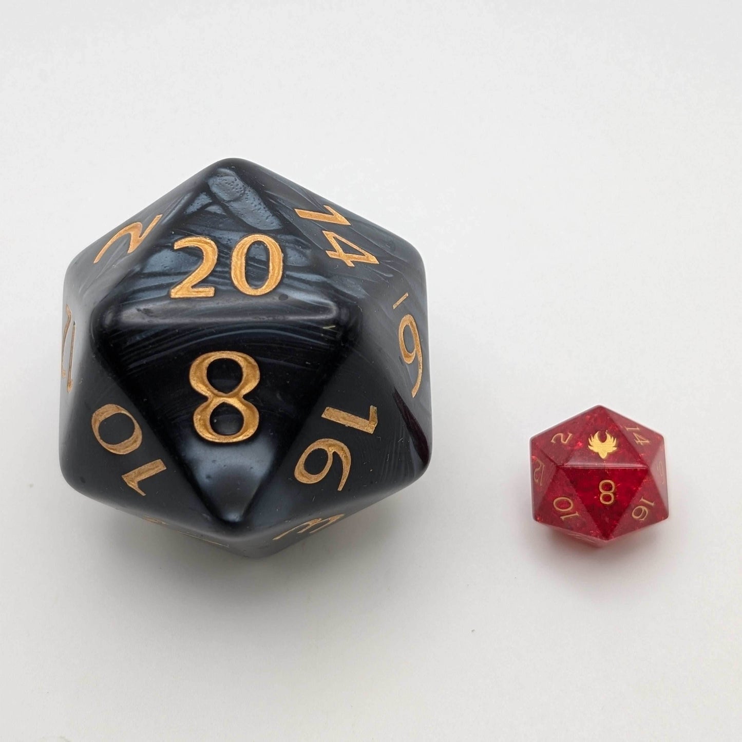 Chonk D20 - 55mm Titan sized D20 - Black Pearl