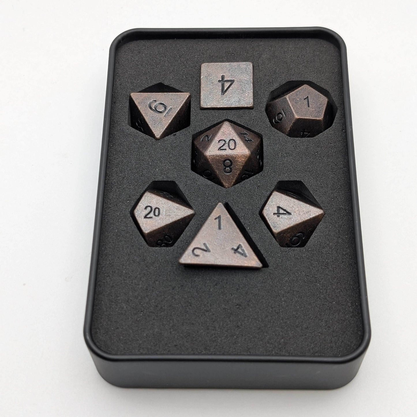 Copper Ore - 7 Piece DnD Dice Set | Metal RPG Gaming Dice - 