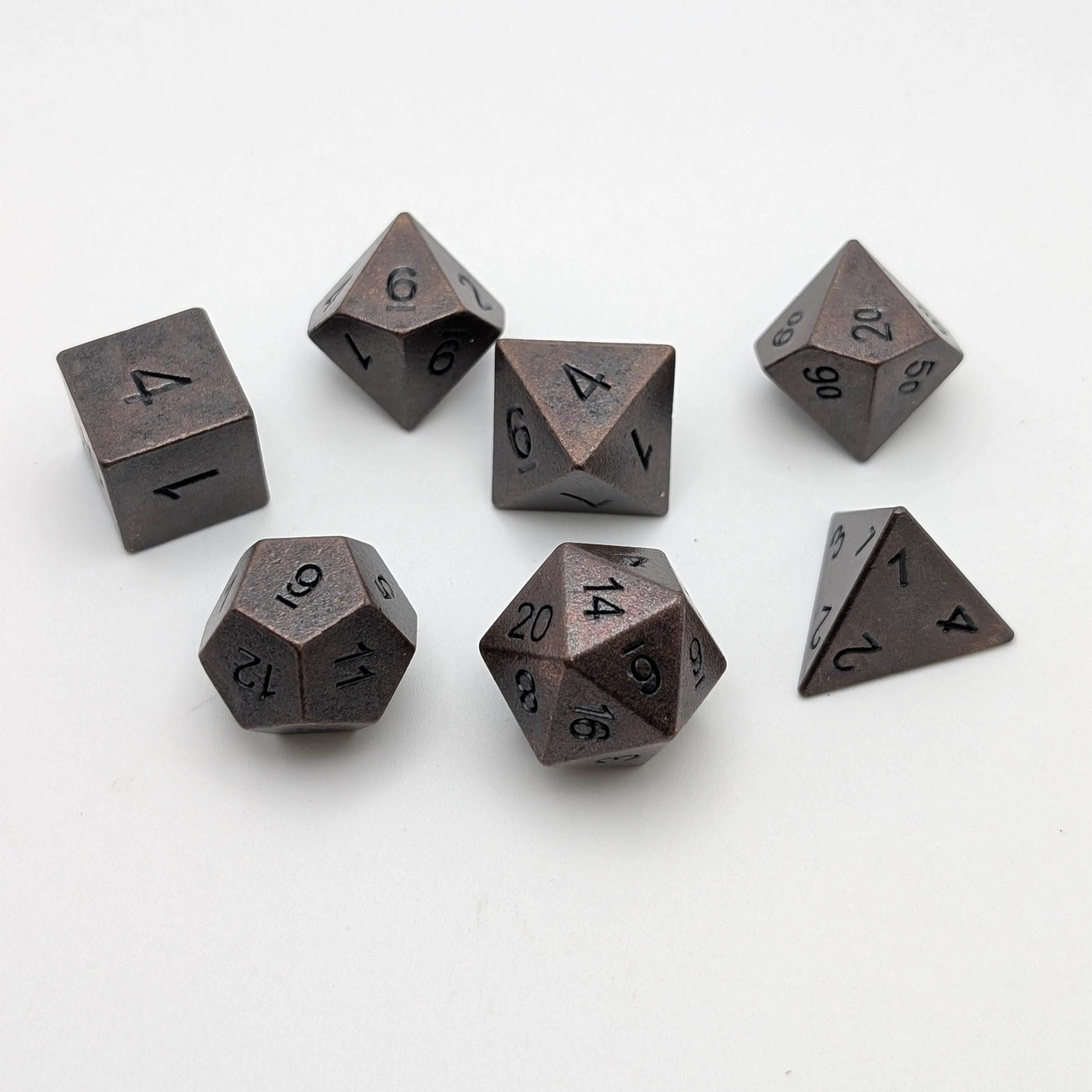 Copper Ore - 7 Piece DnD Dice Set | Metal RPG Gaming Dice - 