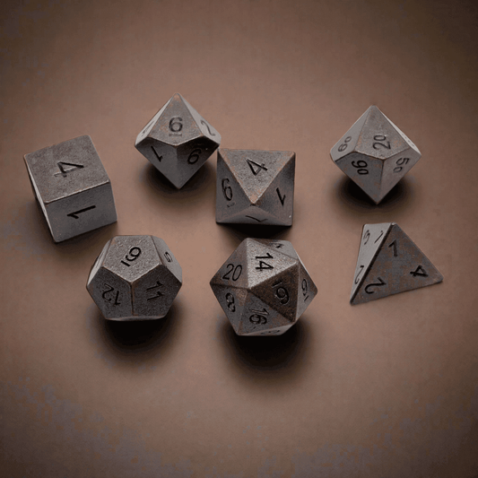 Copper Ore - 7 Piece DnD Dice Set | Metal RPG Gaming Dice - 