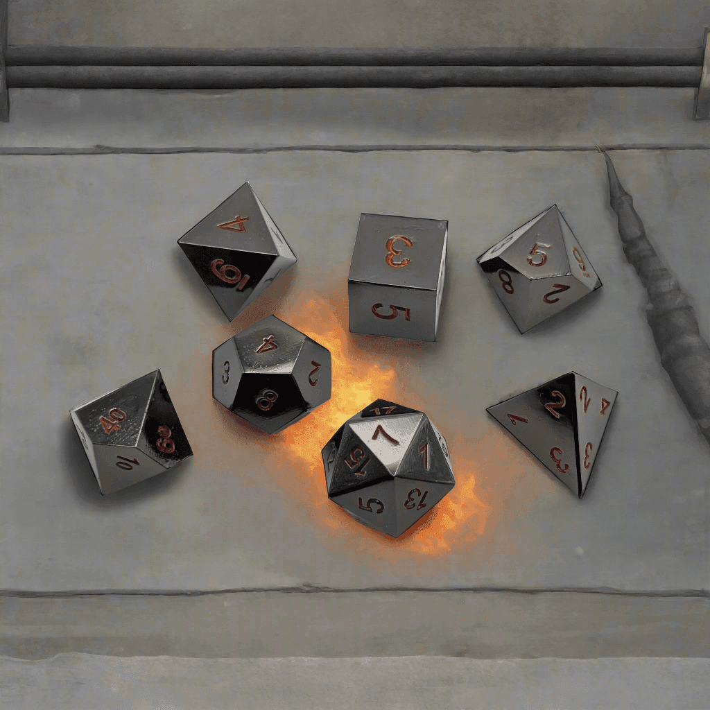 Ancient Passions - 7 Piece DnD Dice Set | Metal RPG Gaming Dice - 