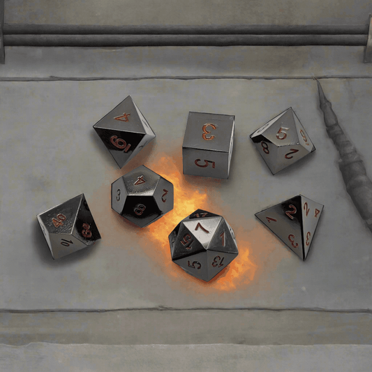 Ancient Passions - 7 Piece DnD Dice Set | Metal RPG Gaming Dice - 