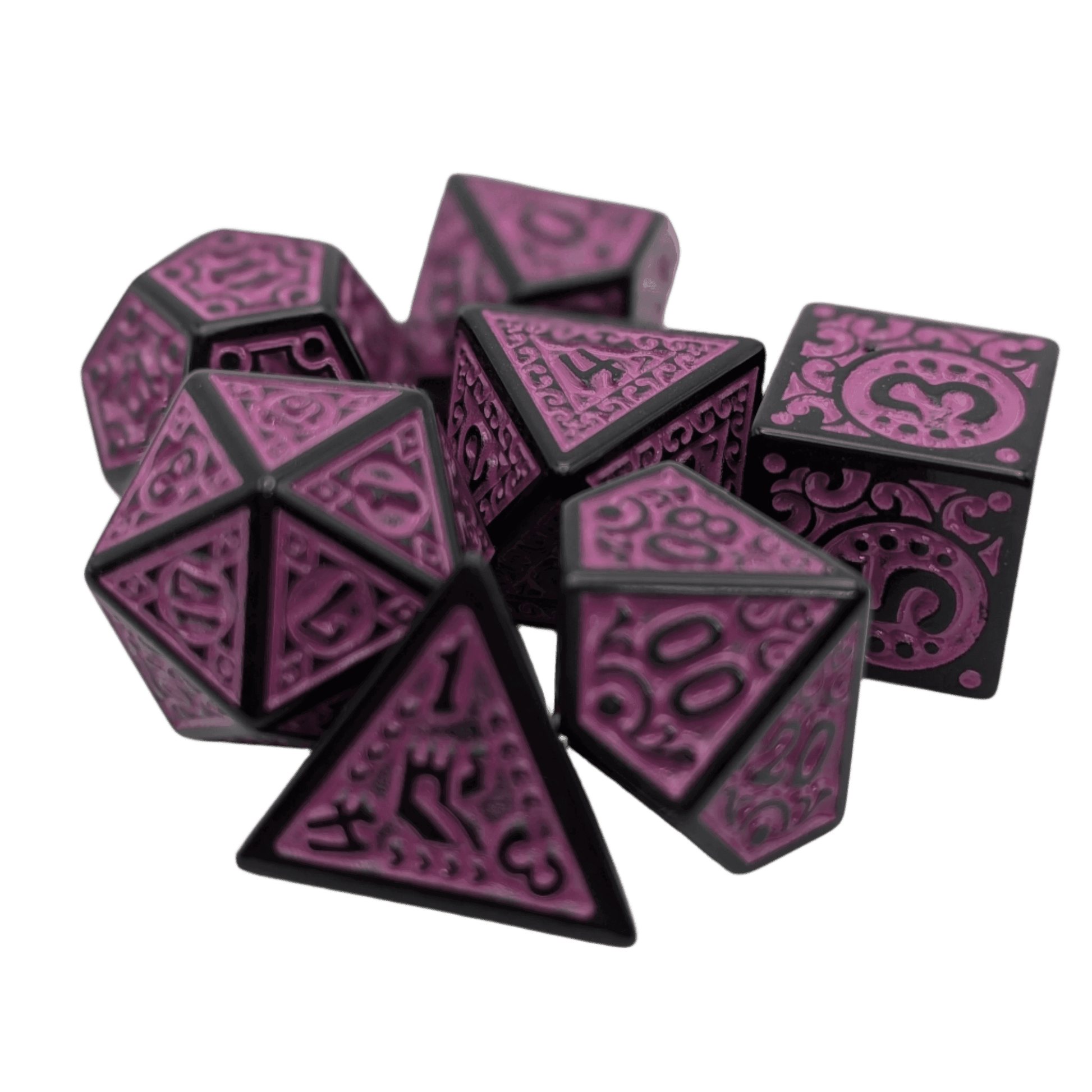 Enchanted Royalty - 7 Piece DnD Dice Set | Acrylic RPG Gaming Dice - 