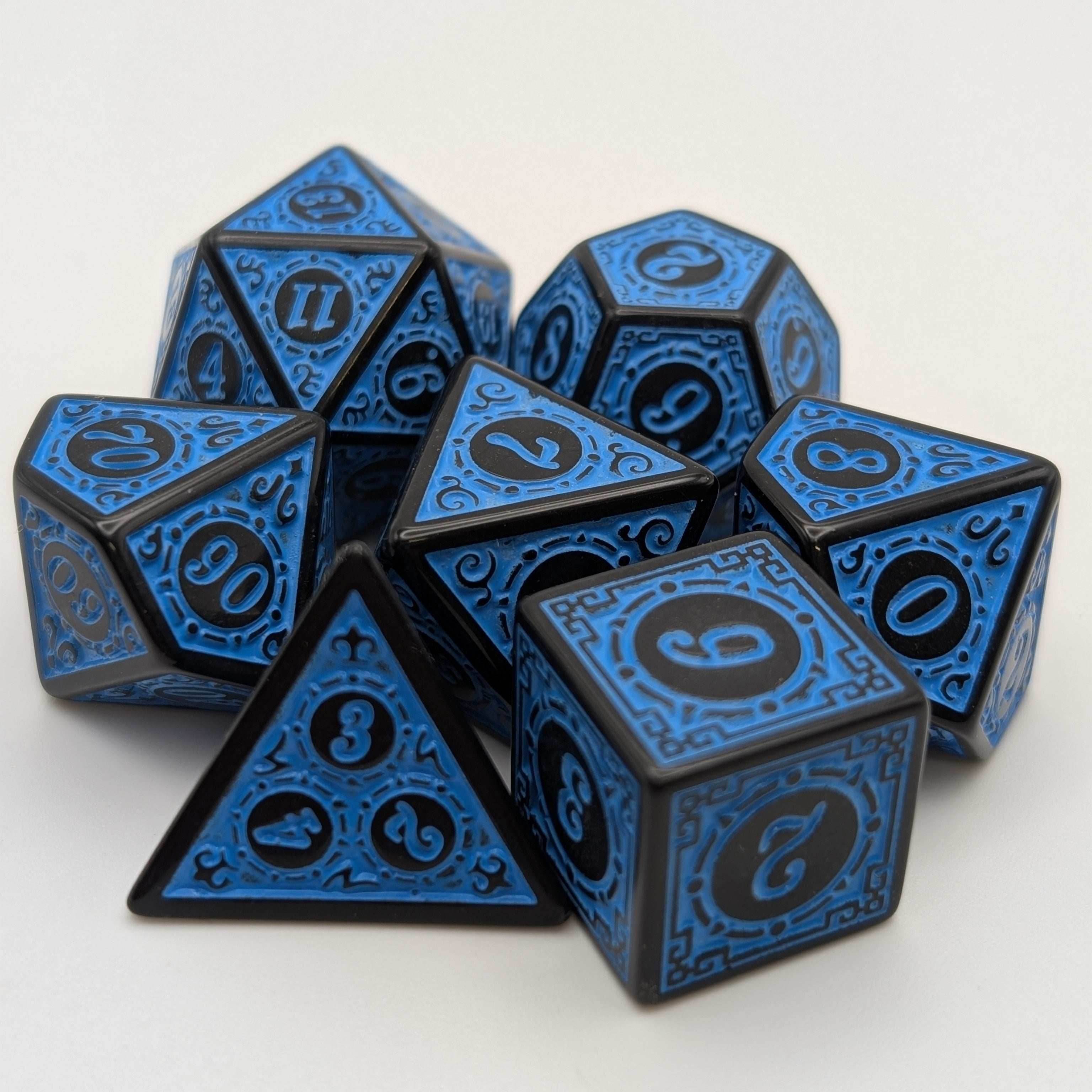 Enchanted Seas - 7 Piece DnD Dice Set | Acrylic RPG Gaming Dice - 