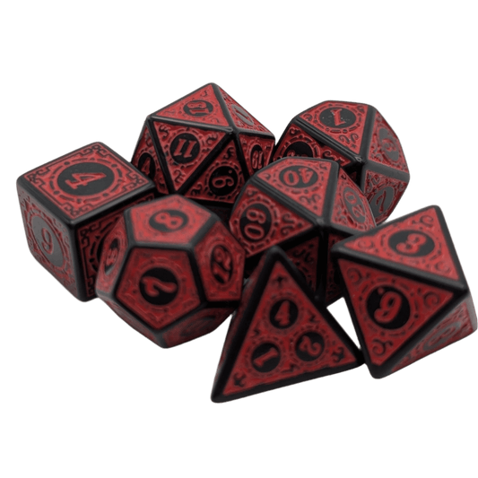 Enchanted Demon - 7 Piece DnD Dice Set | Acrylic RPG Gaming Dice - 