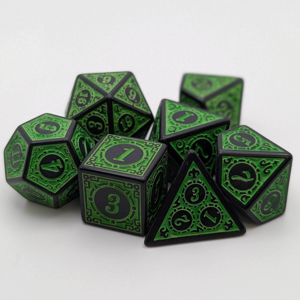 Enchanted Ent - 7 Piece DnD Dice Set | Acrylic RPG Gaming Dice - 