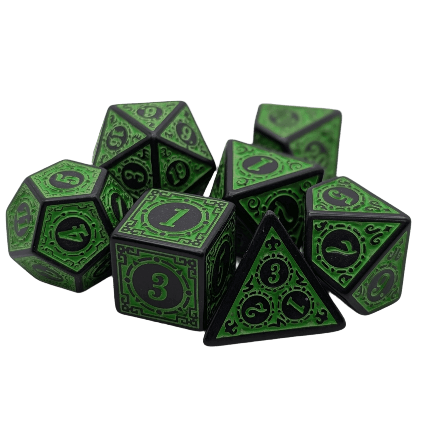 Enchanted Ent - 7 Piece DnD Dice Set | Acrylic RPG Gaming Dice - 