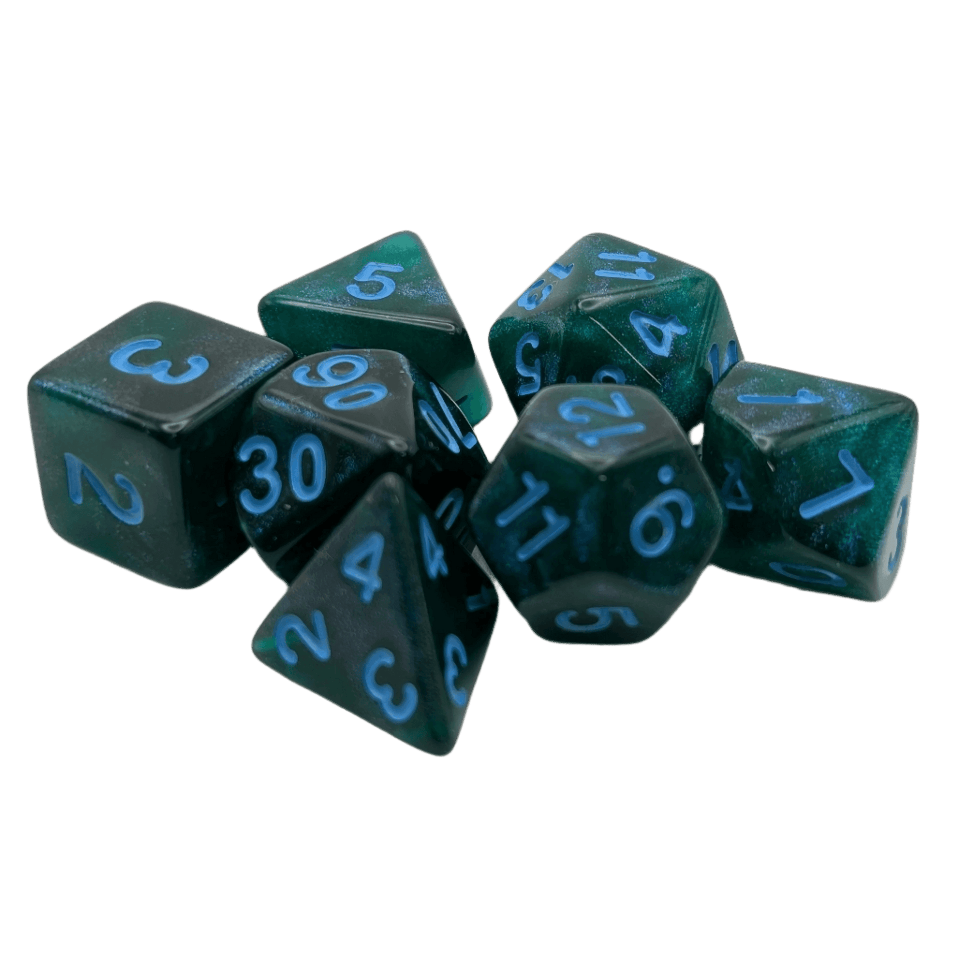 Lake Bottom - 7 Piece DnD Dice Set | Acrylic RPG Gaming Dice - 