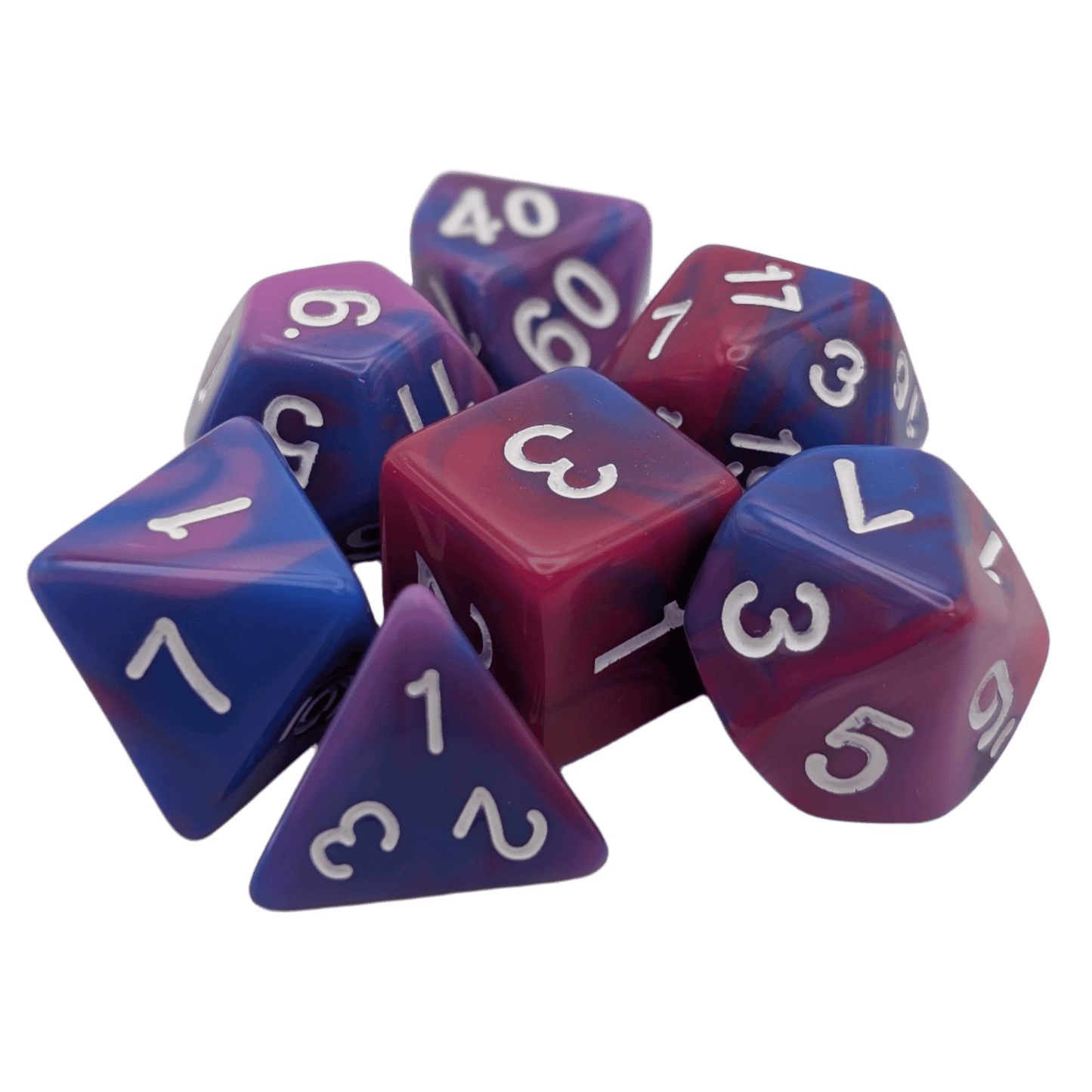 Fantasy Imagination - 7 Piece DnD Dice Set | Acrylic RPG Gaming Dice - 