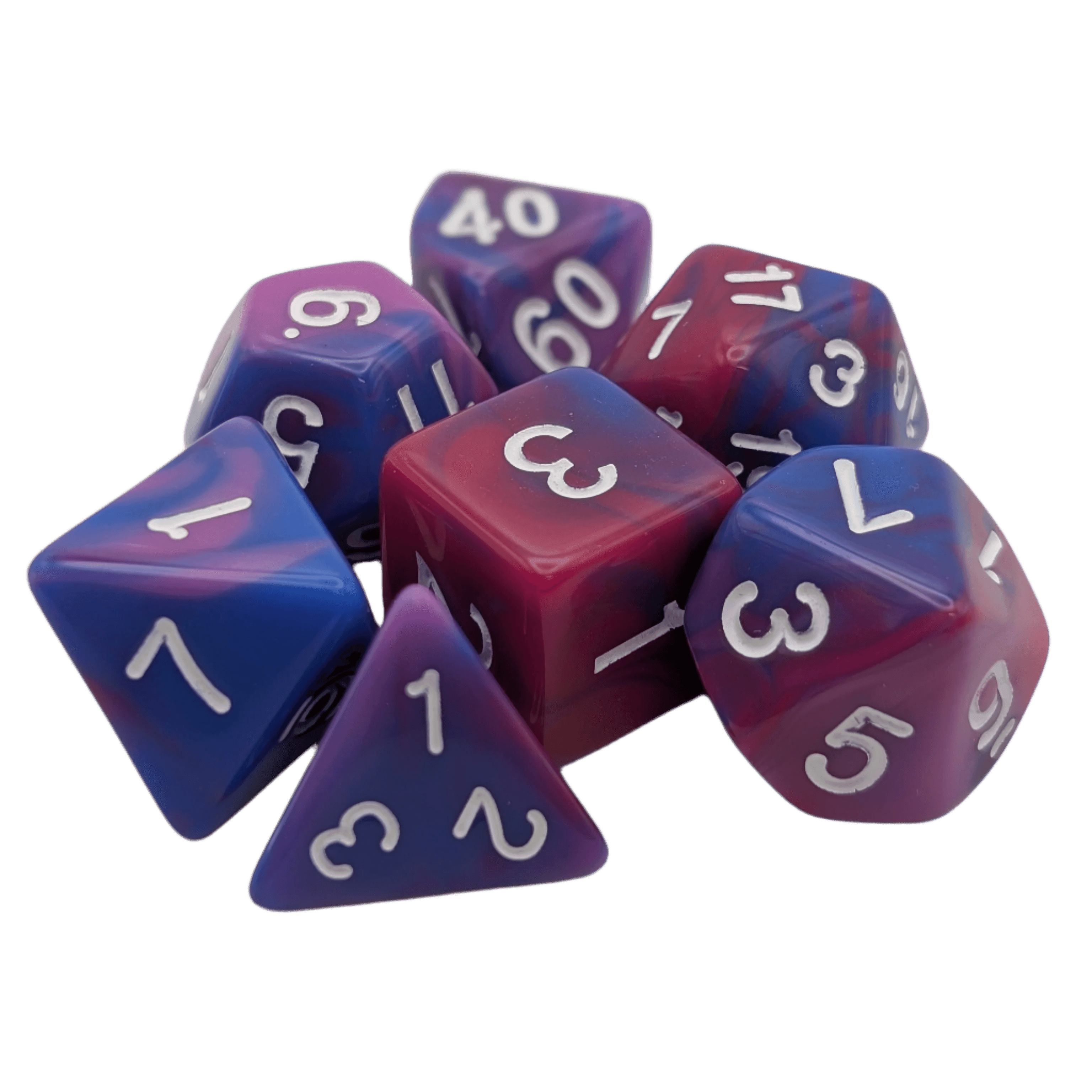 Fantasy Imagination - 7 Piece DnD Dice Set | Acrylic RPG Gaming Dice - 