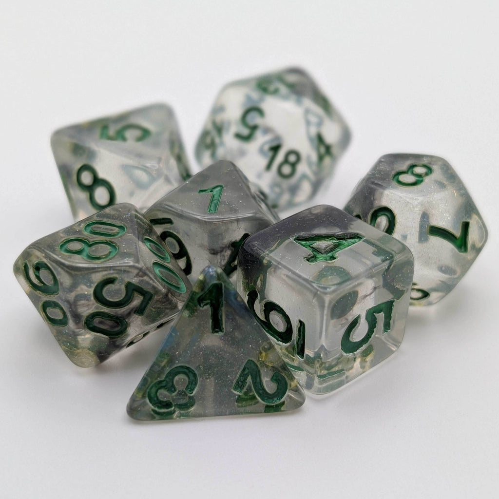 Shinning Stars - 7 Piece DnD Dice Set | Acrylic RPG Gaming Dice - 