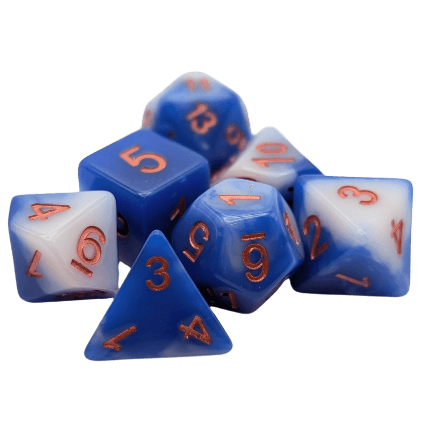 Sea and Sky- 7 Piece DnD Dice Set | Acrylic RPG Gaming Dice - 