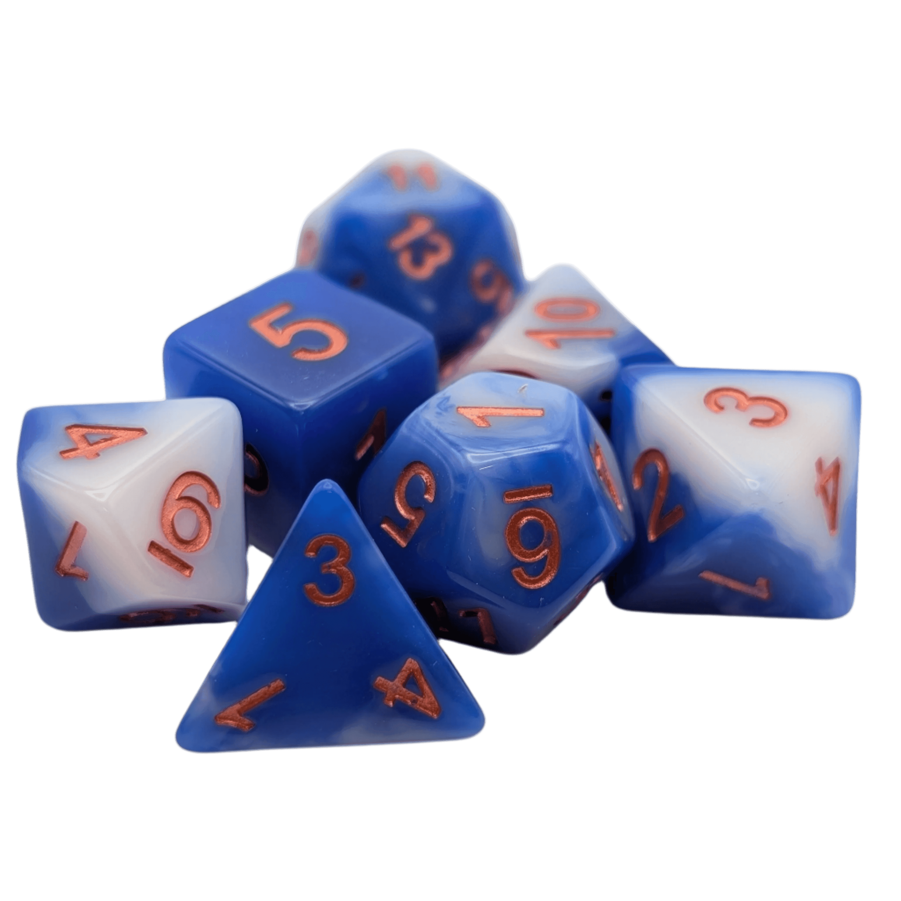 Sea and Sky- 7 Piece DnD Dice Set | Acrylic RPG Gaming Dice - 