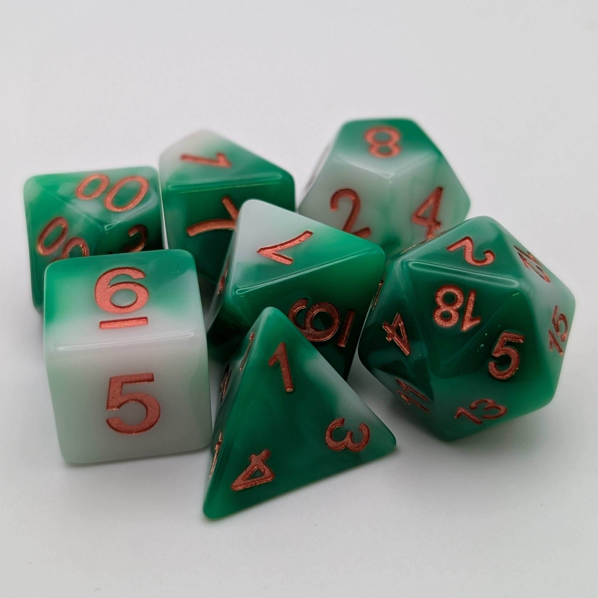 Pine Needles - 7 Piece DnD Dice Set | Acrylic RPG Gaming Dice - 