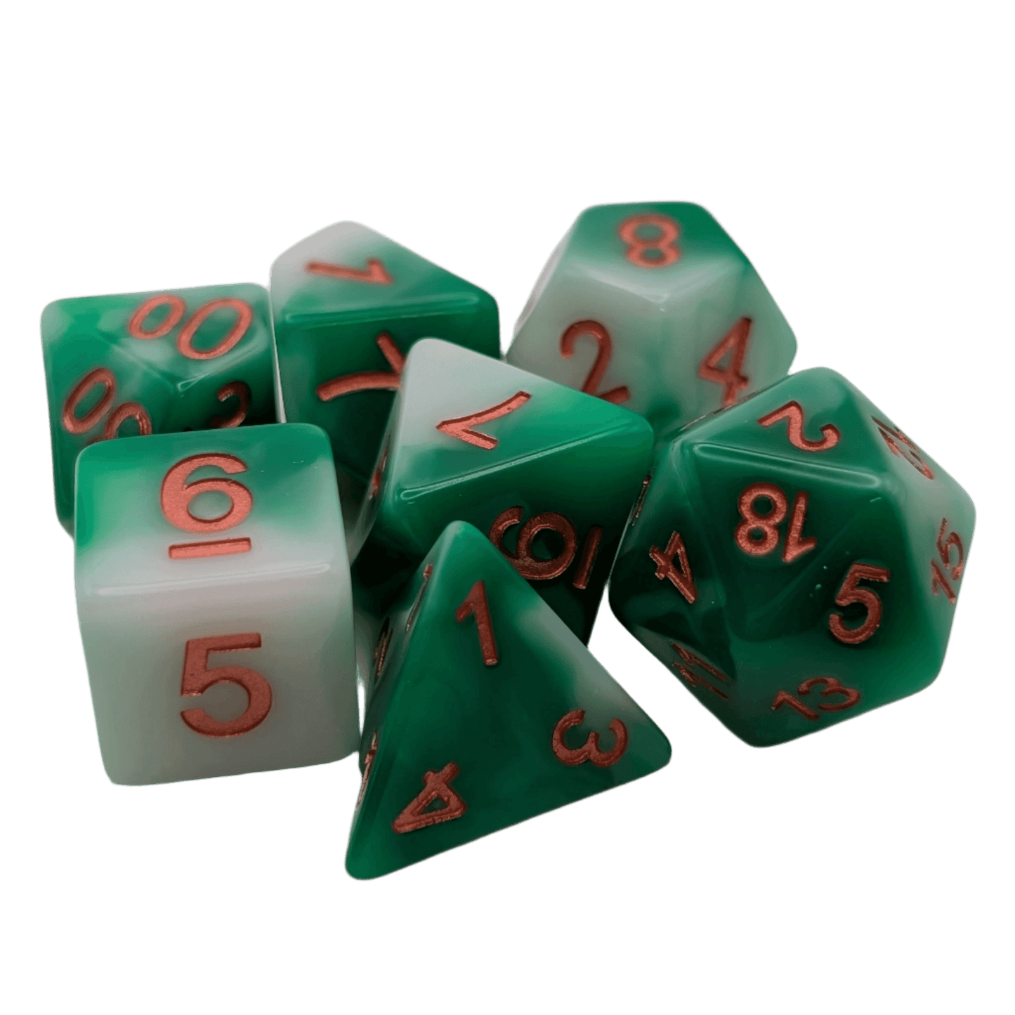 Pine Needles - 7 Piece DnD Dice Set | Acrylic RPG Gaming Dice - 