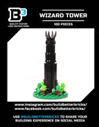 Dark Wizard Tower Building Set made using LEGO parts - 