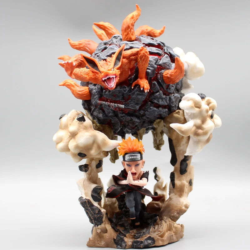 Pain vs Nine Tails Chibaku Tensei Anime Figure, Naruto Shippuden Battle Series Collection PVC 23cm