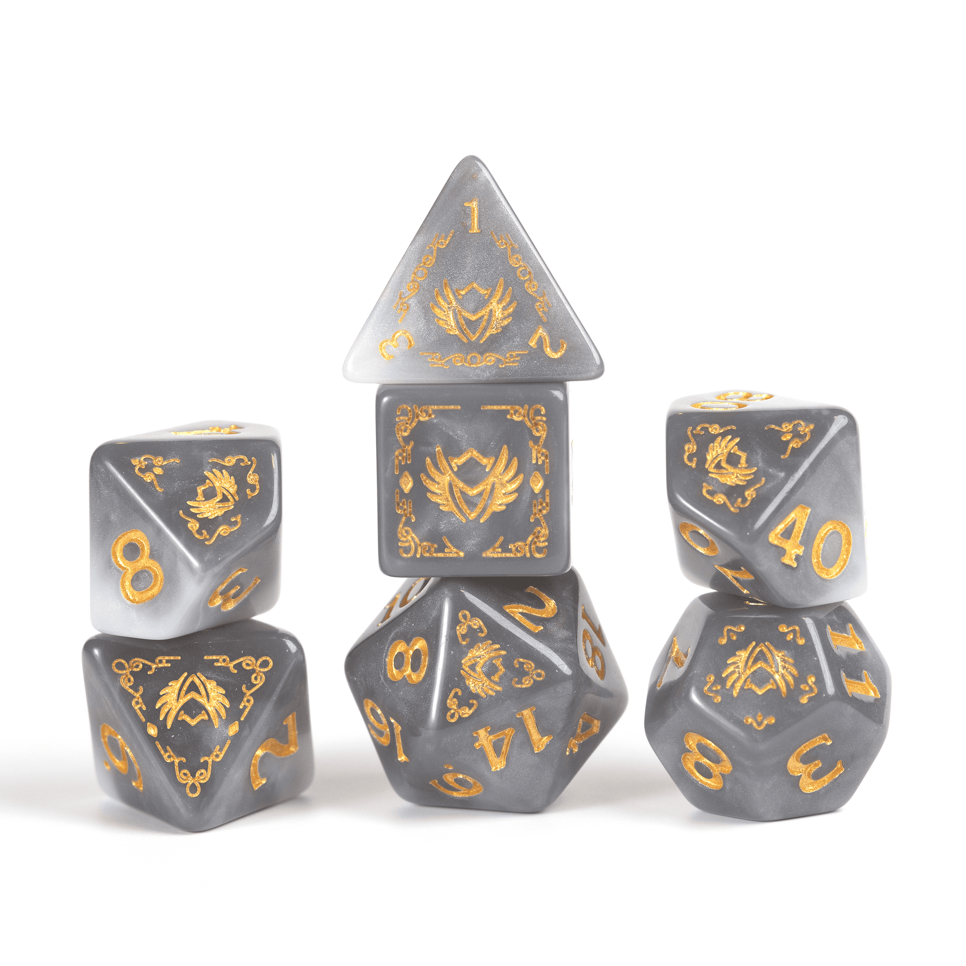 D&D Adventure Dice Set - Paladin Edition | White/Grey 14pc Collection - 