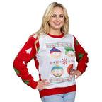South Park Stan Kyle Cartman Kenny Faces Christmas Sweater - XS