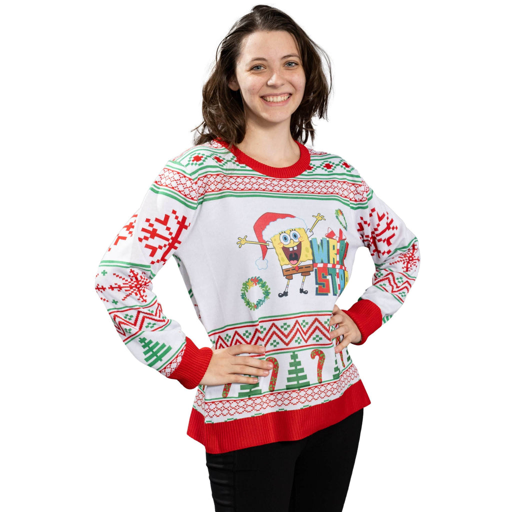 Wrap Star SpongeBob Christmas Sweater - XS