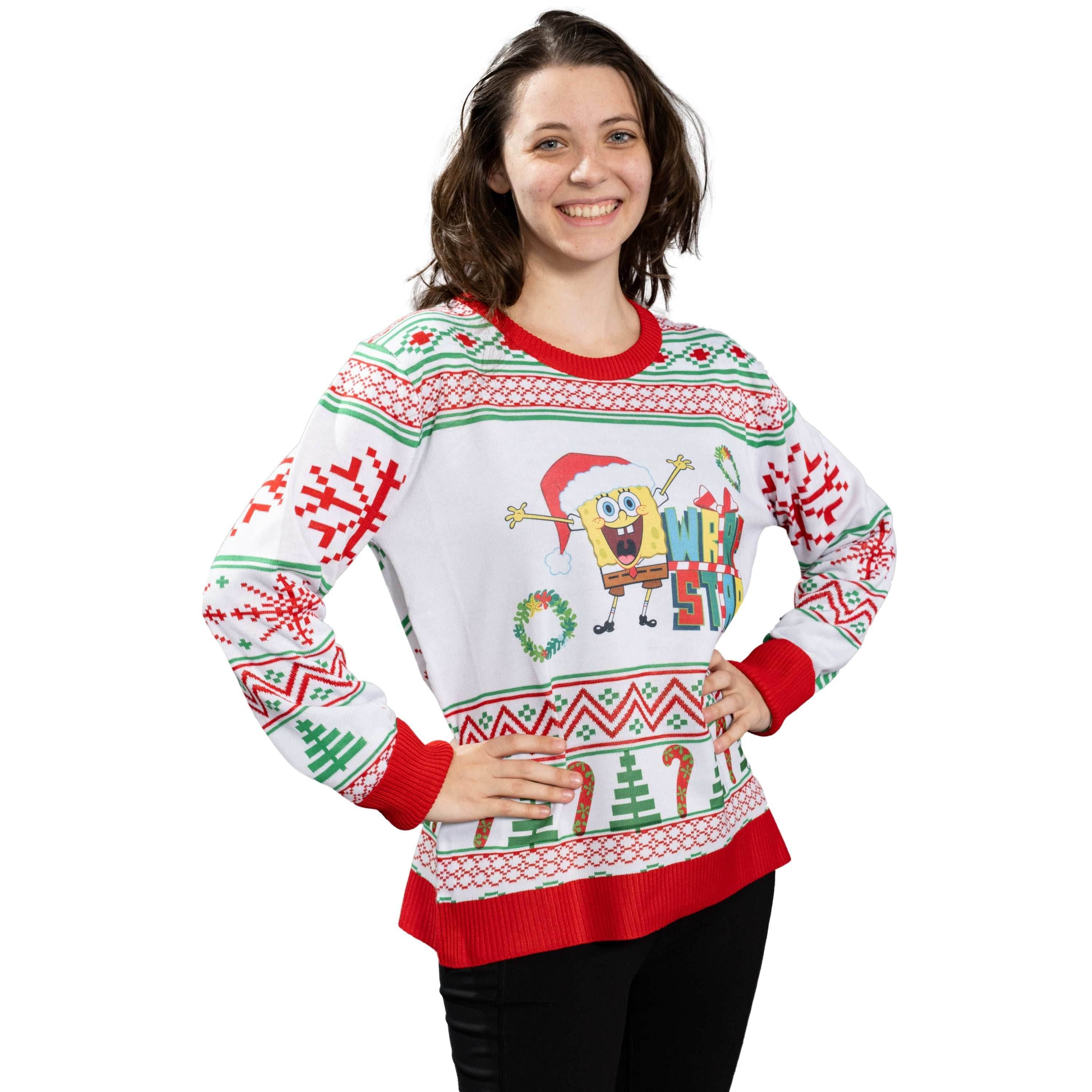 Wrap Star SpongeBob Christmas Sweater - XS