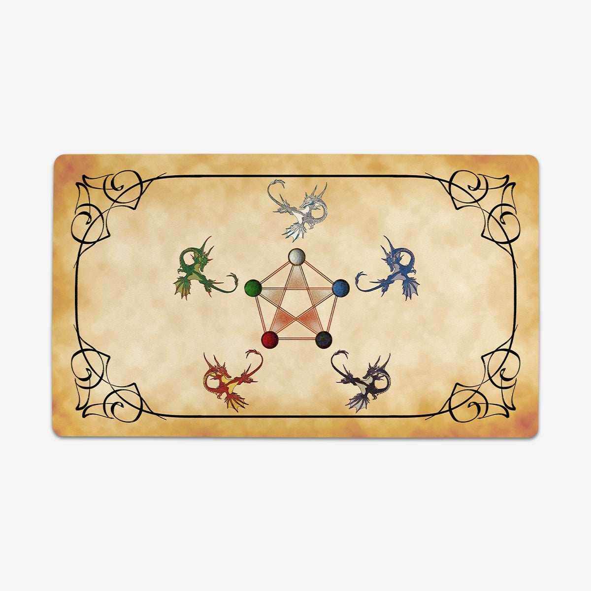 Five Color Dragons Playmat - Plain