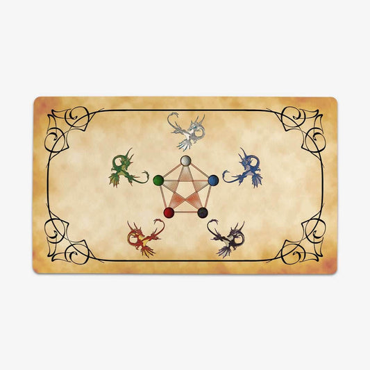 Five Color Dragons Playmat - Plain