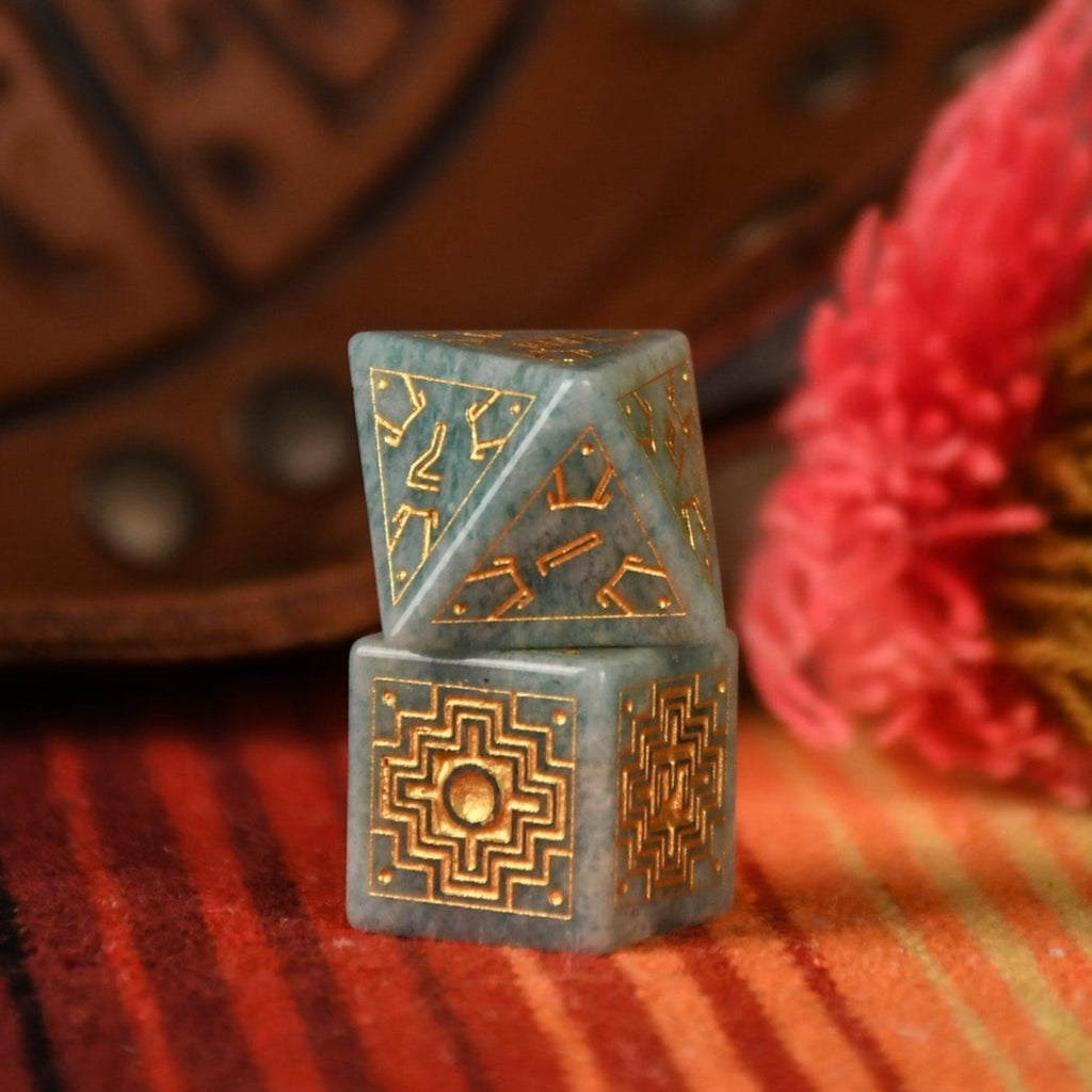 Peruvian Amazonite Stone Dice Set