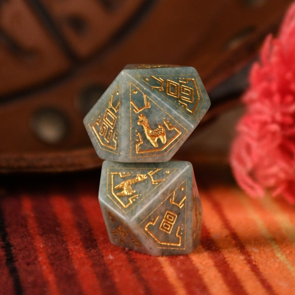 Peruvian Amazonite Stone Dice Set