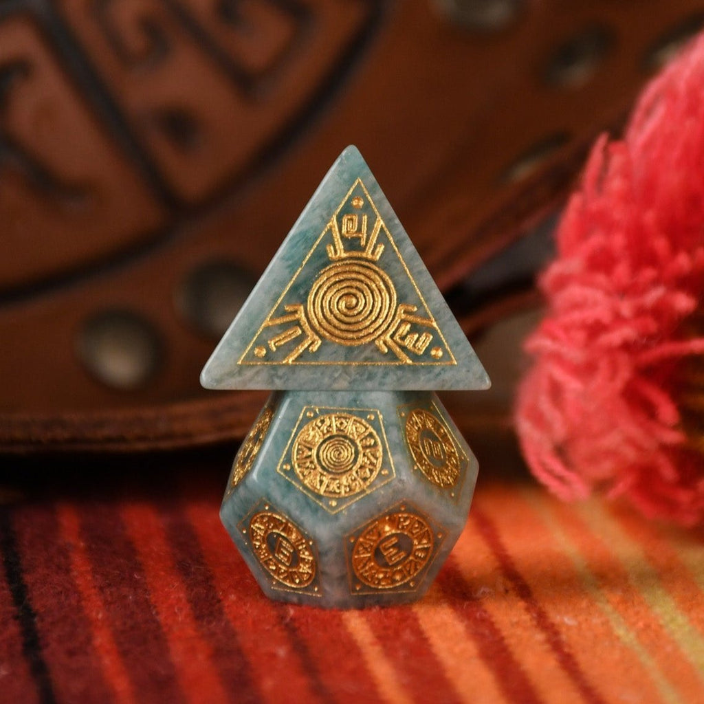 Peruvian Amazonite Stone Dice Set