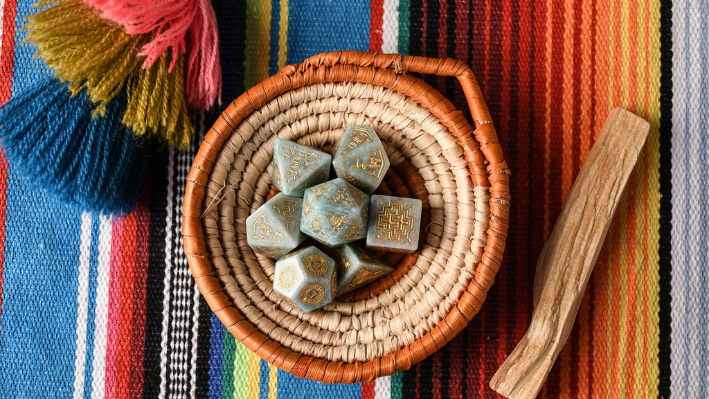 Peruvian Amazonite Stone Dice Set