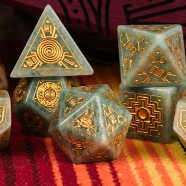 Peruvian Amazonite Stone Dice Set