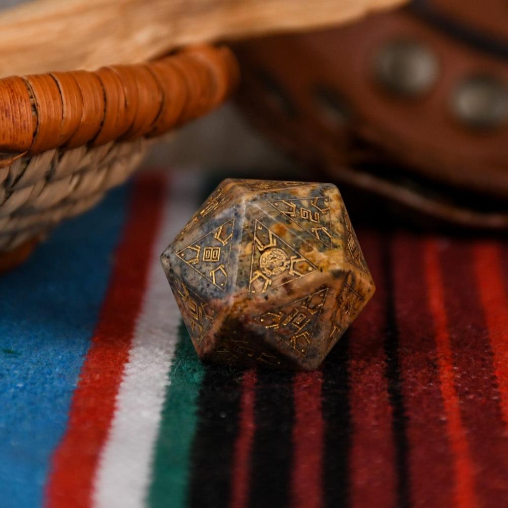 Peruvian Leopard Jasper Stone Dice Set