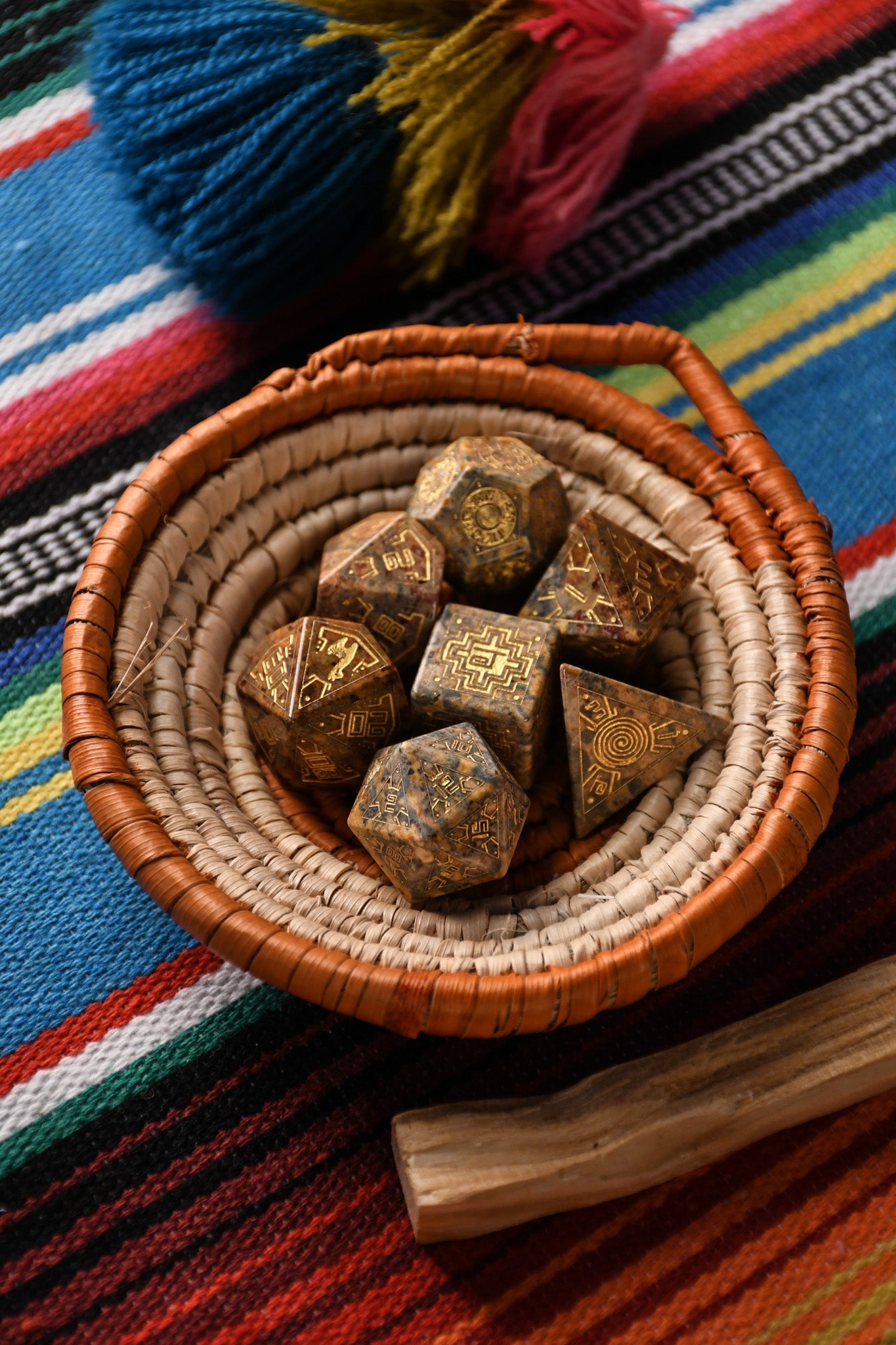 Peruvian Leopard Jasper Stone Dice Set