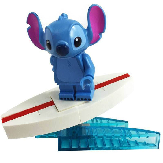 Surf's Up! Stitch LEGO Minifigue with custom Surfboard - 