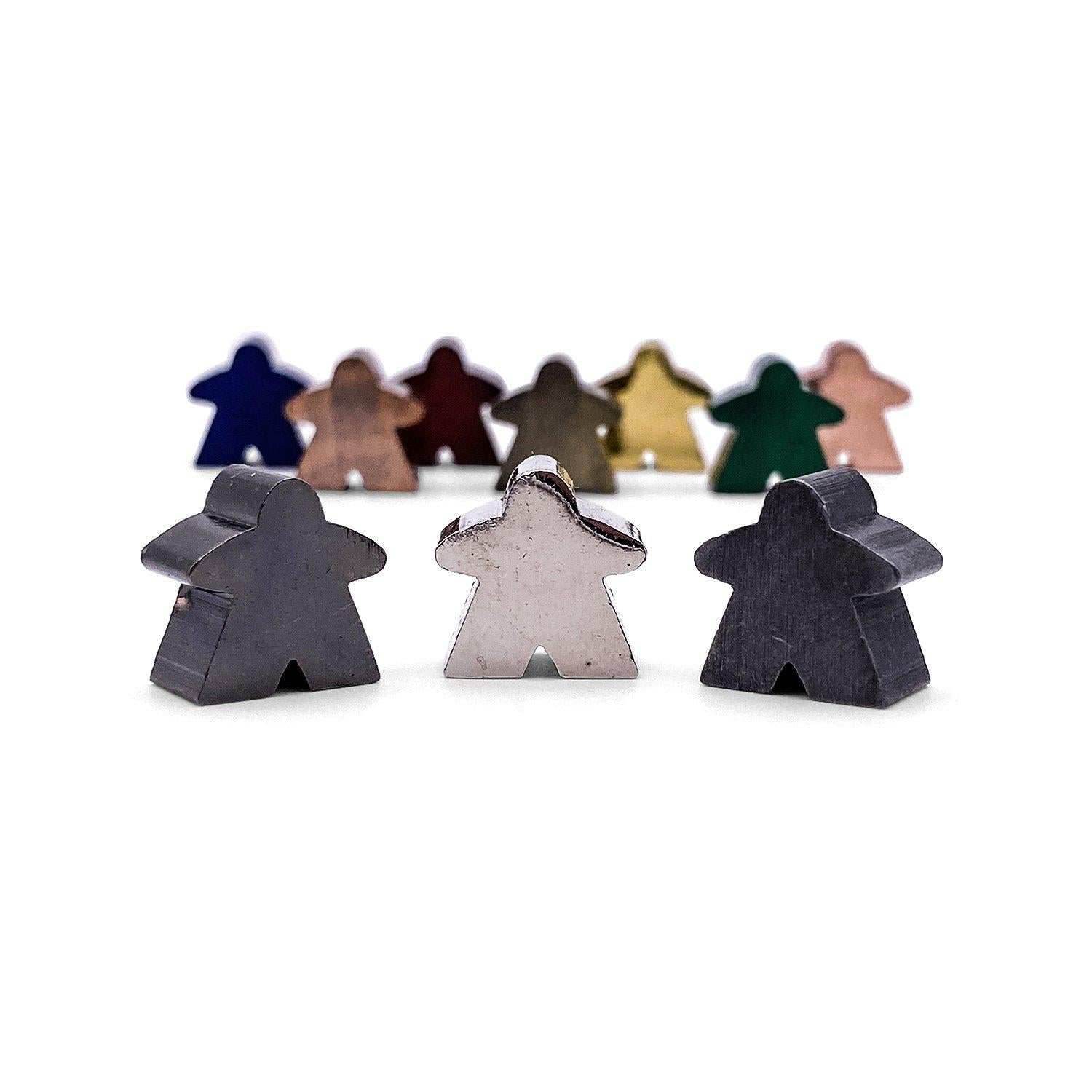 10 Pack of Metal Meeples (Random Colors) - 