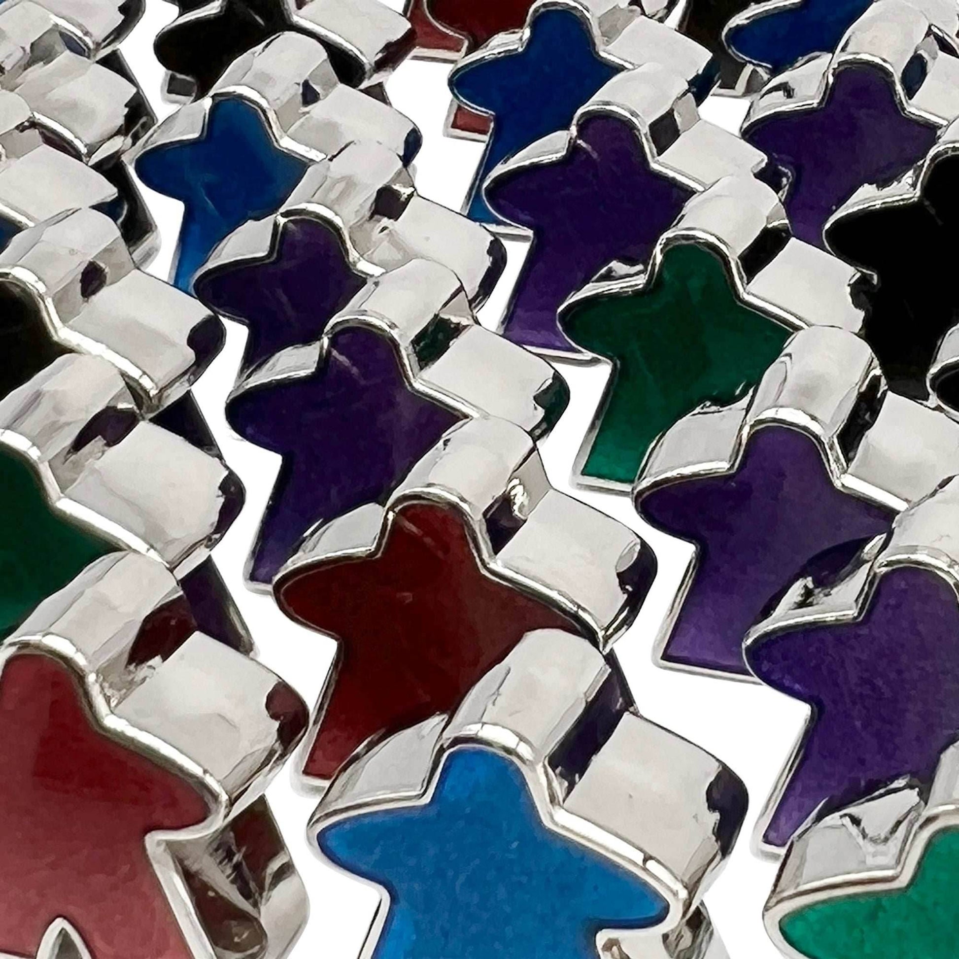 10 Pack of Enamel Meeples (Random Colors) - 