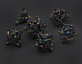 Rainbow Metal Deadly Skull Dice Hollow Metal 7-Dice Set - 7-Dice Set