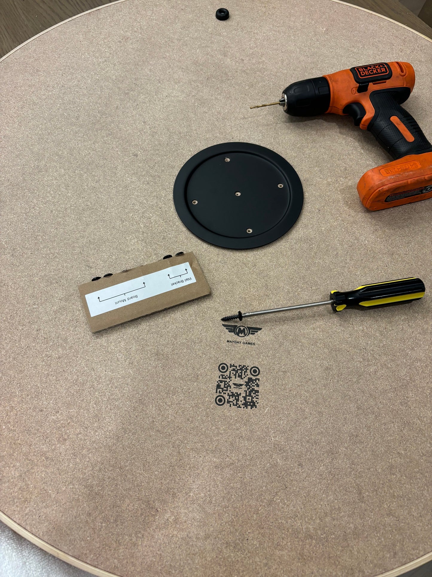 Elite Crokinole Wall Mount Hardware (can be used on standard boards with customization)