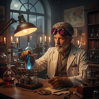 Steampunk Mad scientist goggles UV glow neon rave lenses